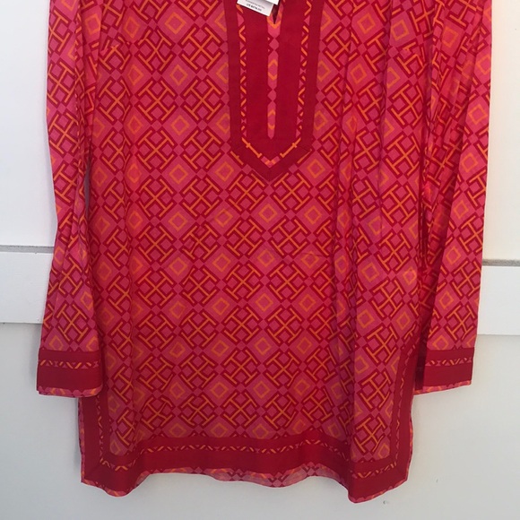 New Tory Burch Tunic In Honeysuckle Classic 4t - Picture 4 of 6